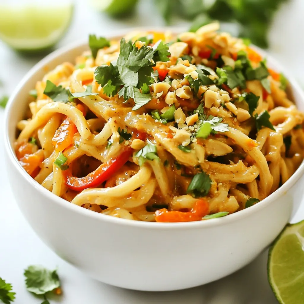 Spicy Peanut Udon Noodles Quick and Easy Recipe