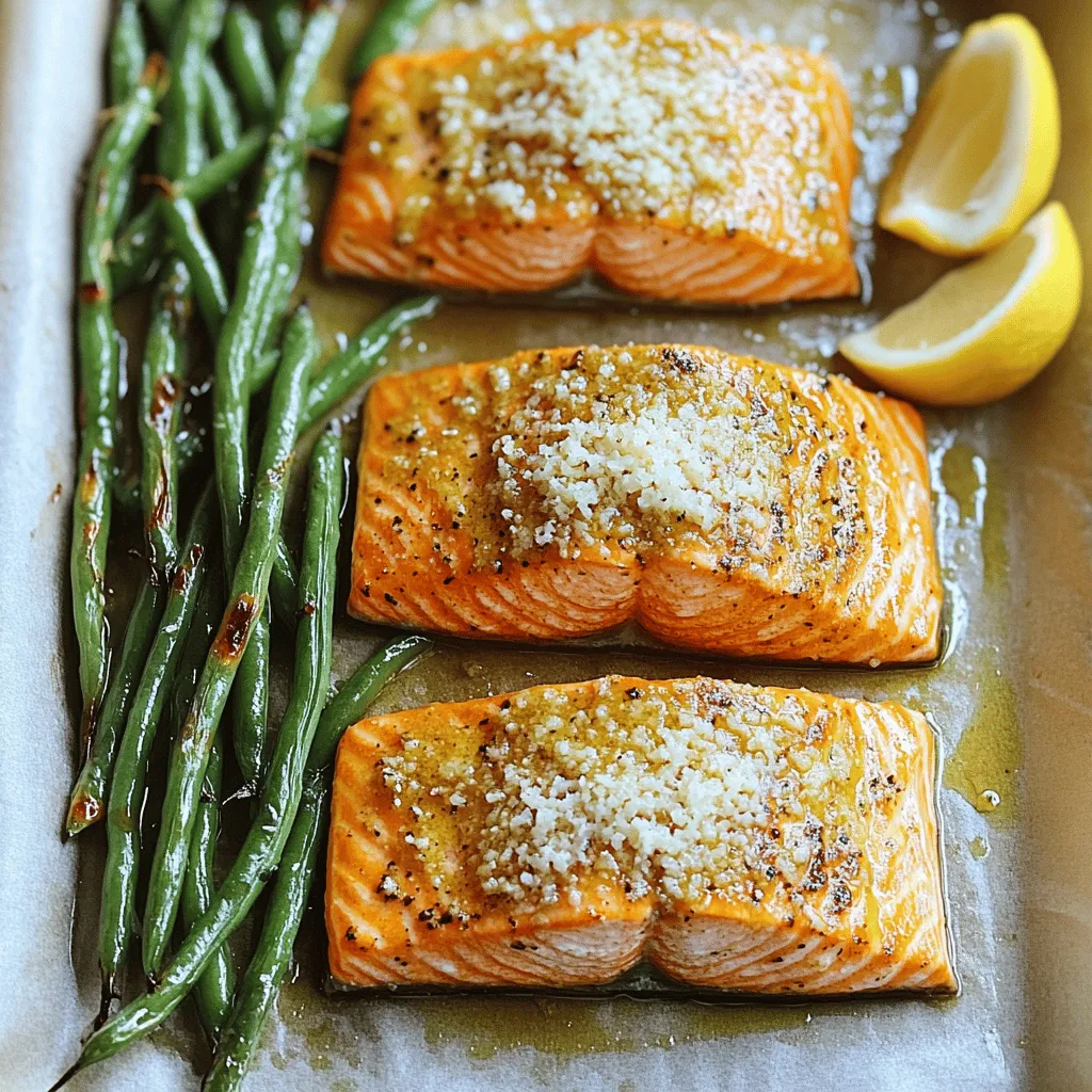 Sheet-Pan Garlic Parmesan Salmon &#038; Green Beans Recipe