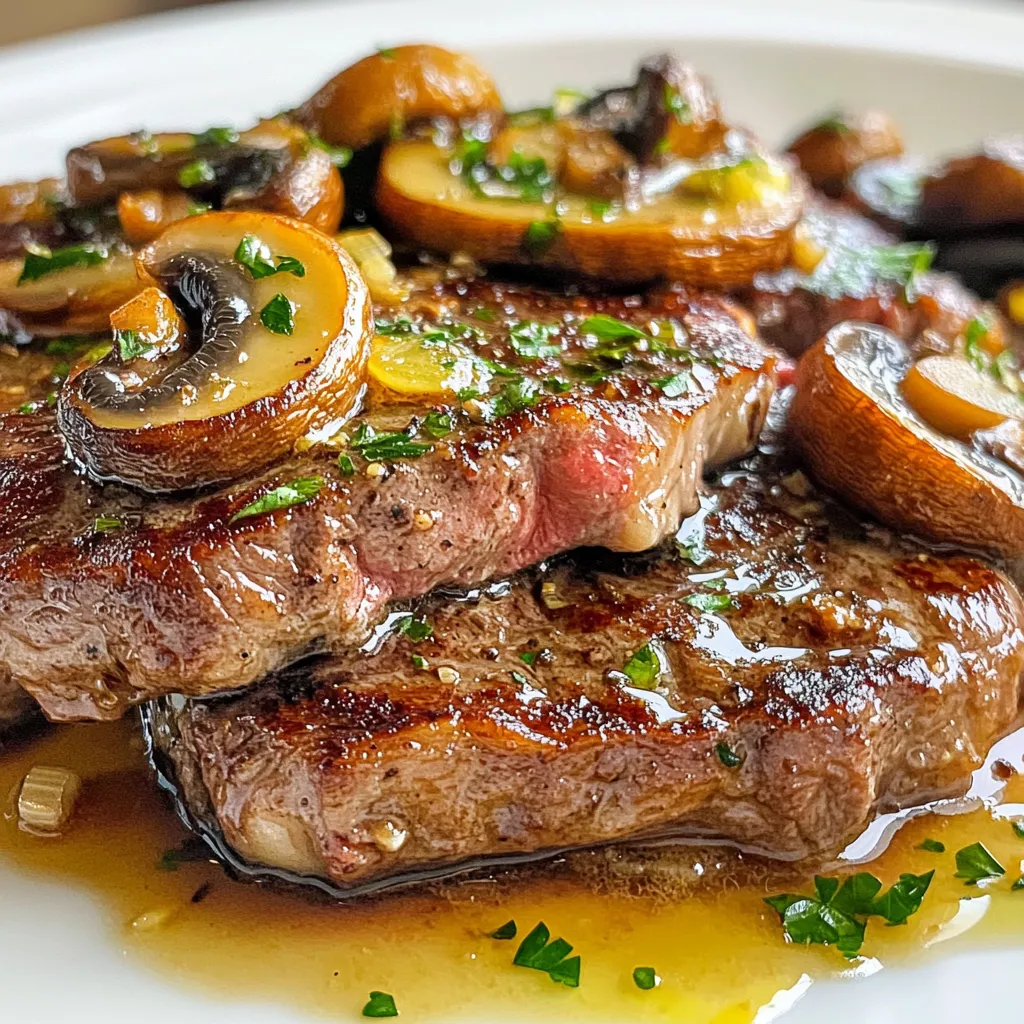 Garlic Butter Mushroom Steak Juicy and Flavorful Dish
