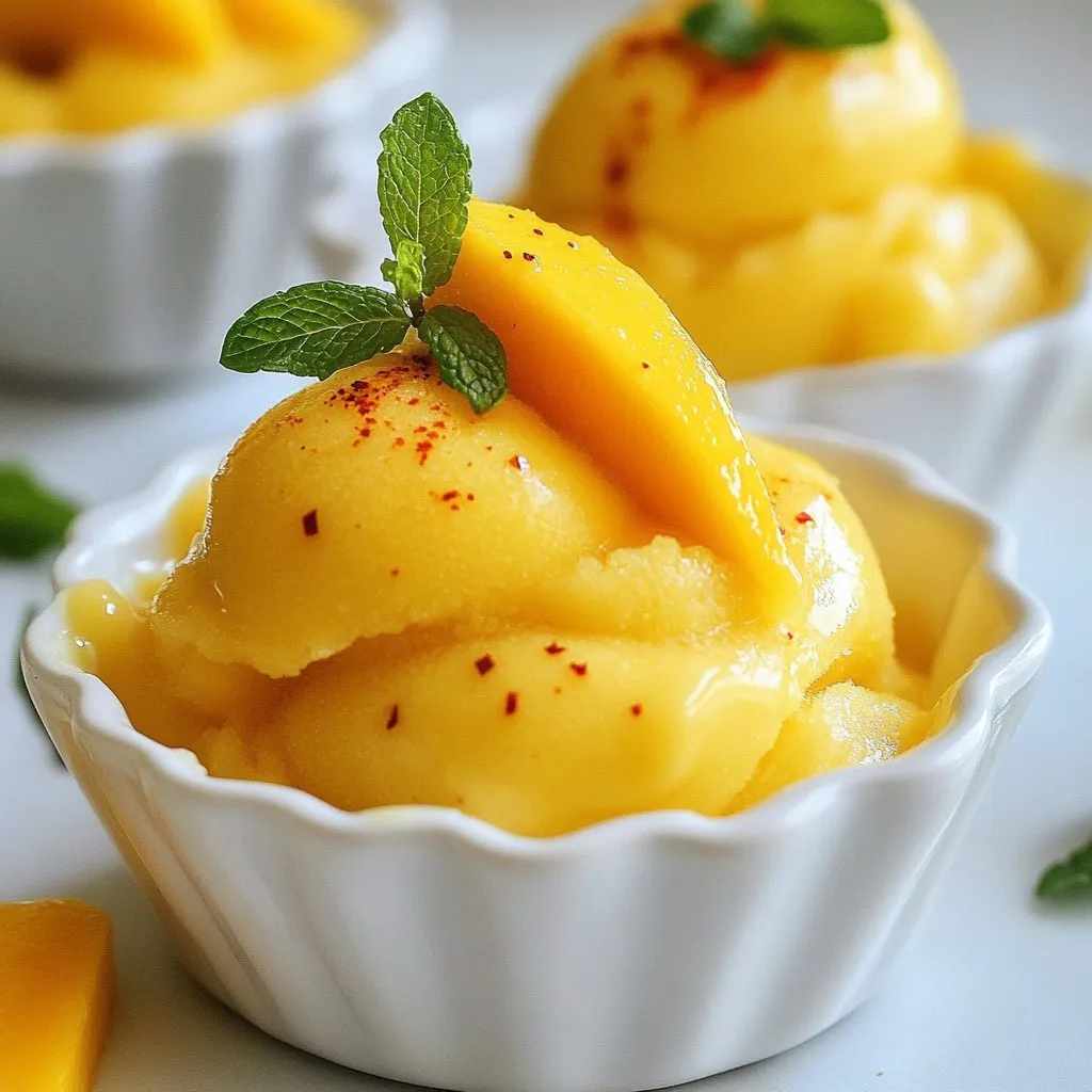 Mango Chili Sorbet Refreshing and Easy Frozen Treat