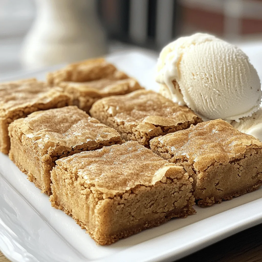 Cinnamon Snickerdoodle Blondies Scrumptious Easy Treat