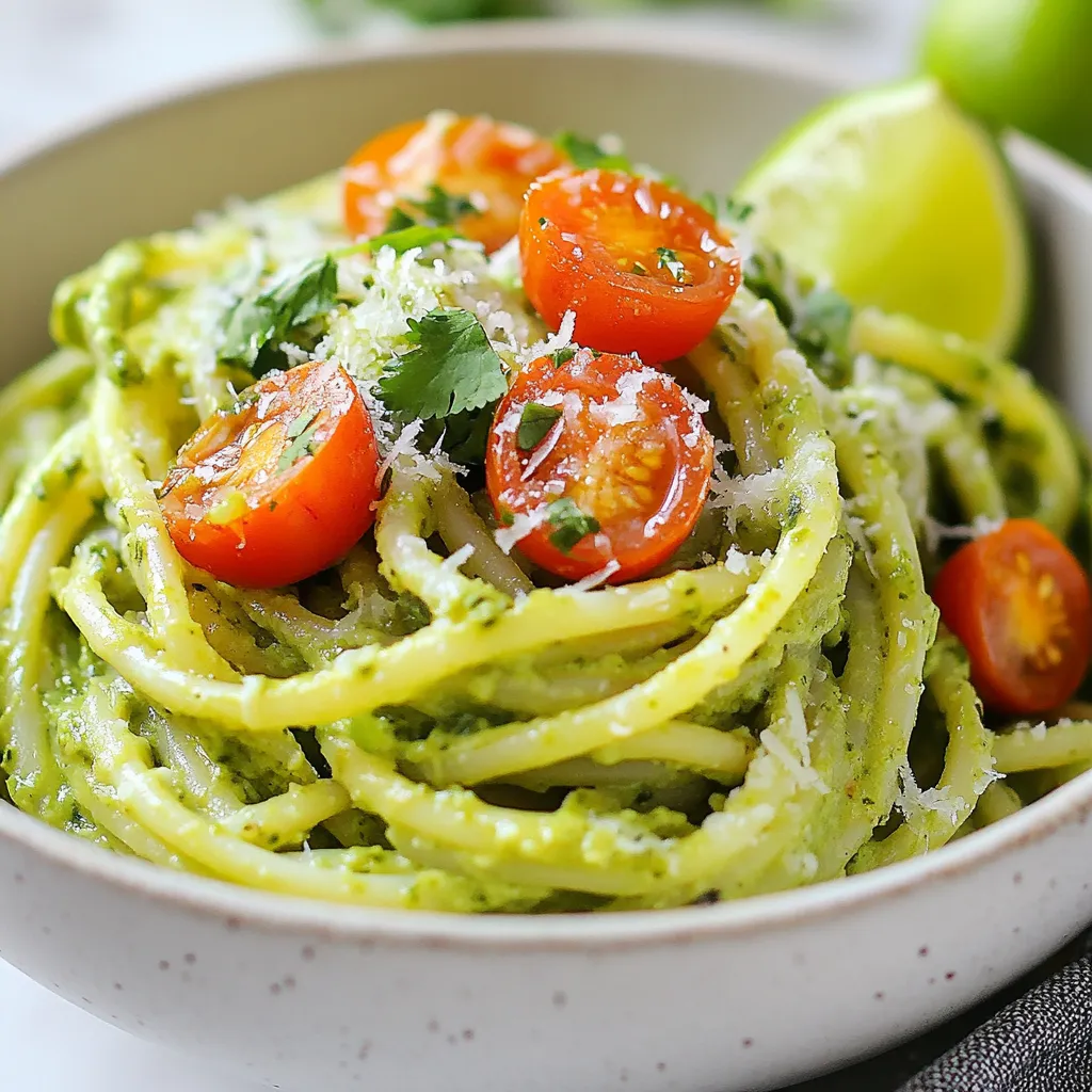 Creamy Avocado Cilantro Pasta Rich and Flavorful Dish