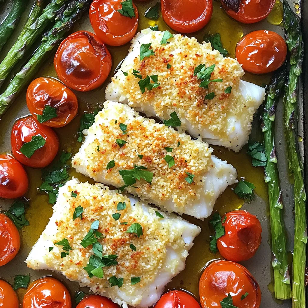 Sheet-Pan Parmesan Crusted Cod and Veggies Delight