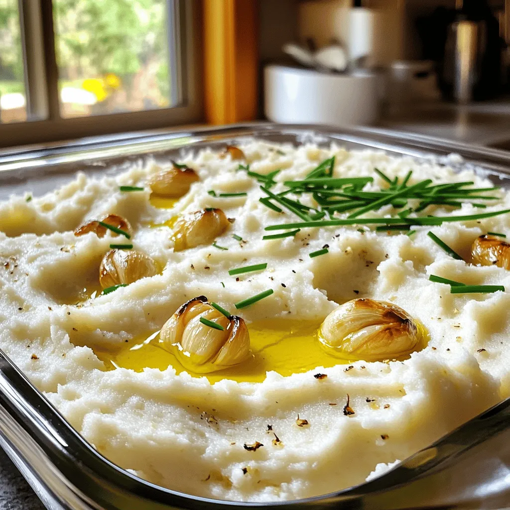 Roasted Garlic Cauliflower Mash Creamy and Flavorful