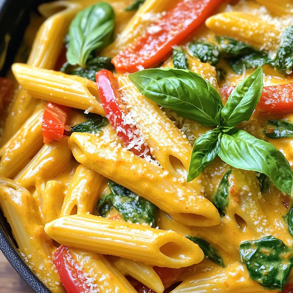 One-Pot Creamy Red Pepper Pasta Rich and Flavorful Dish