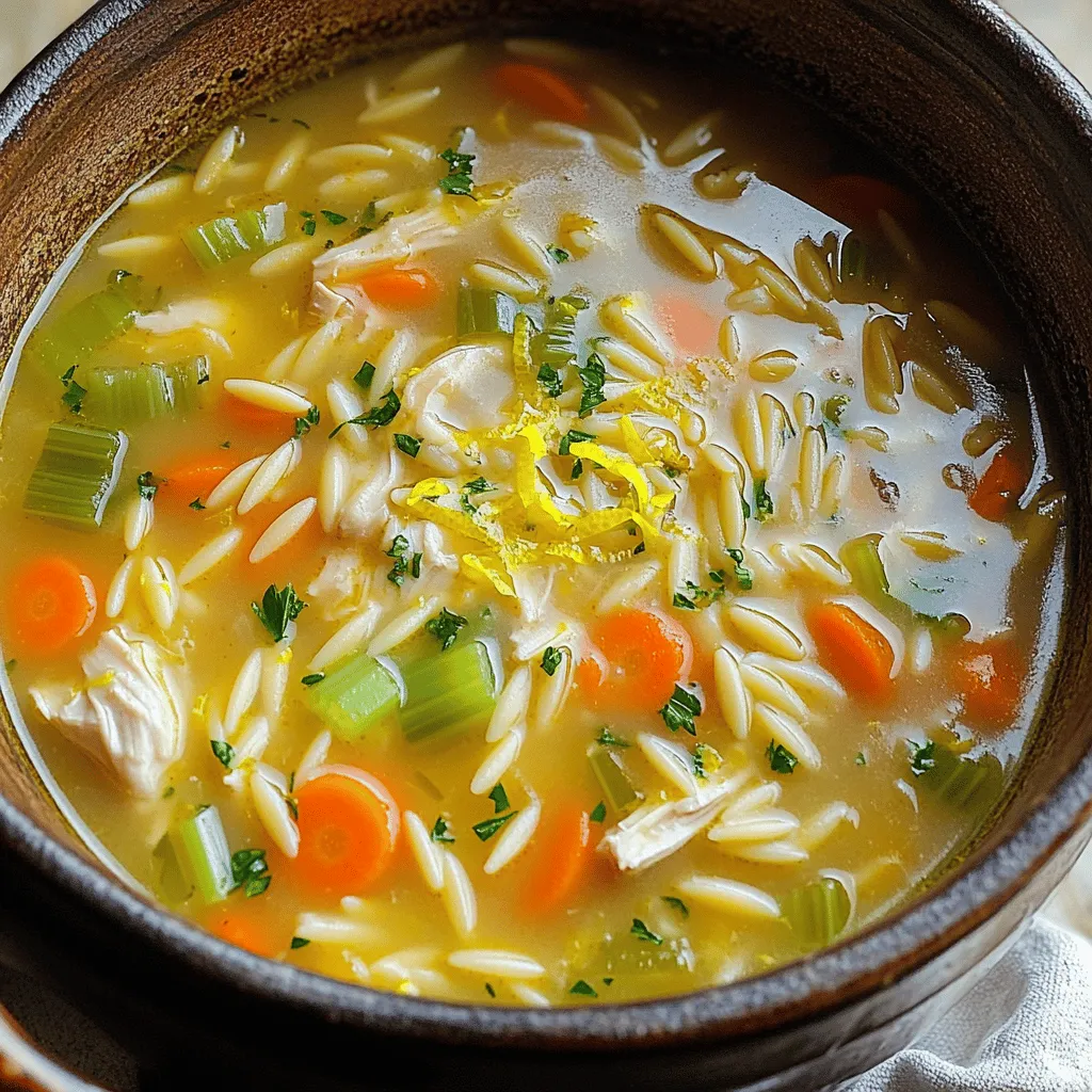 Creamy Lemon Chicken Orzo Soup Easy Weeknight Meal