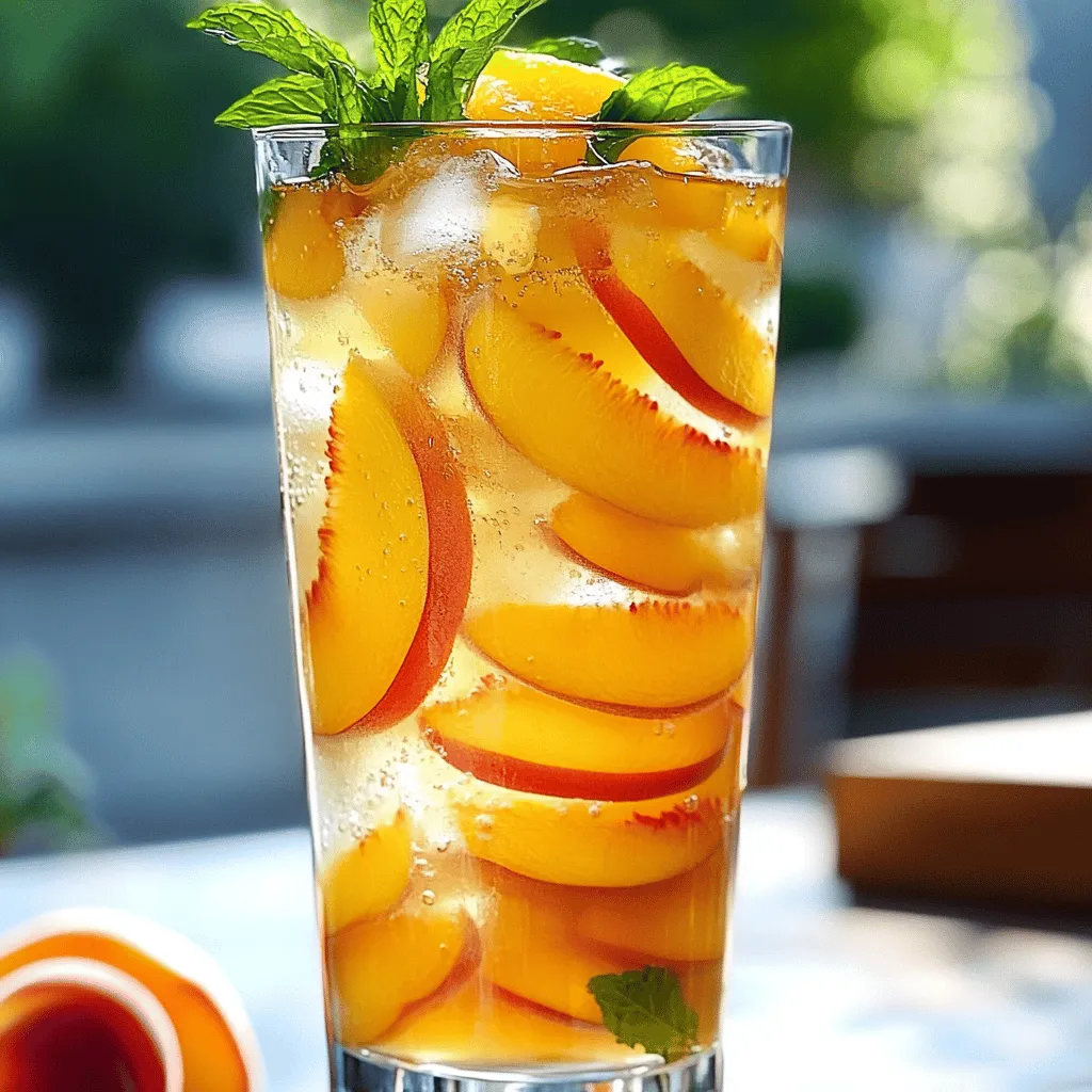 Ginger Peach Iced Tea Refreshing Summer Beverage