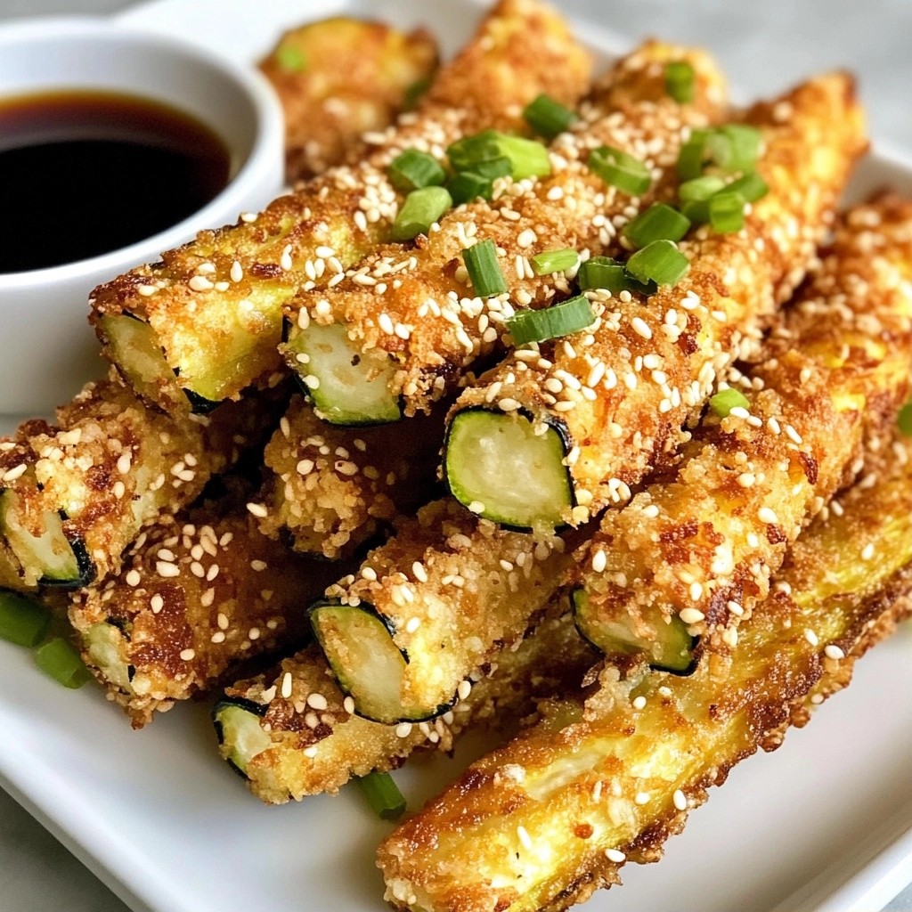 Crunchy air-fried Sesame Zucchini Sticks Recipe