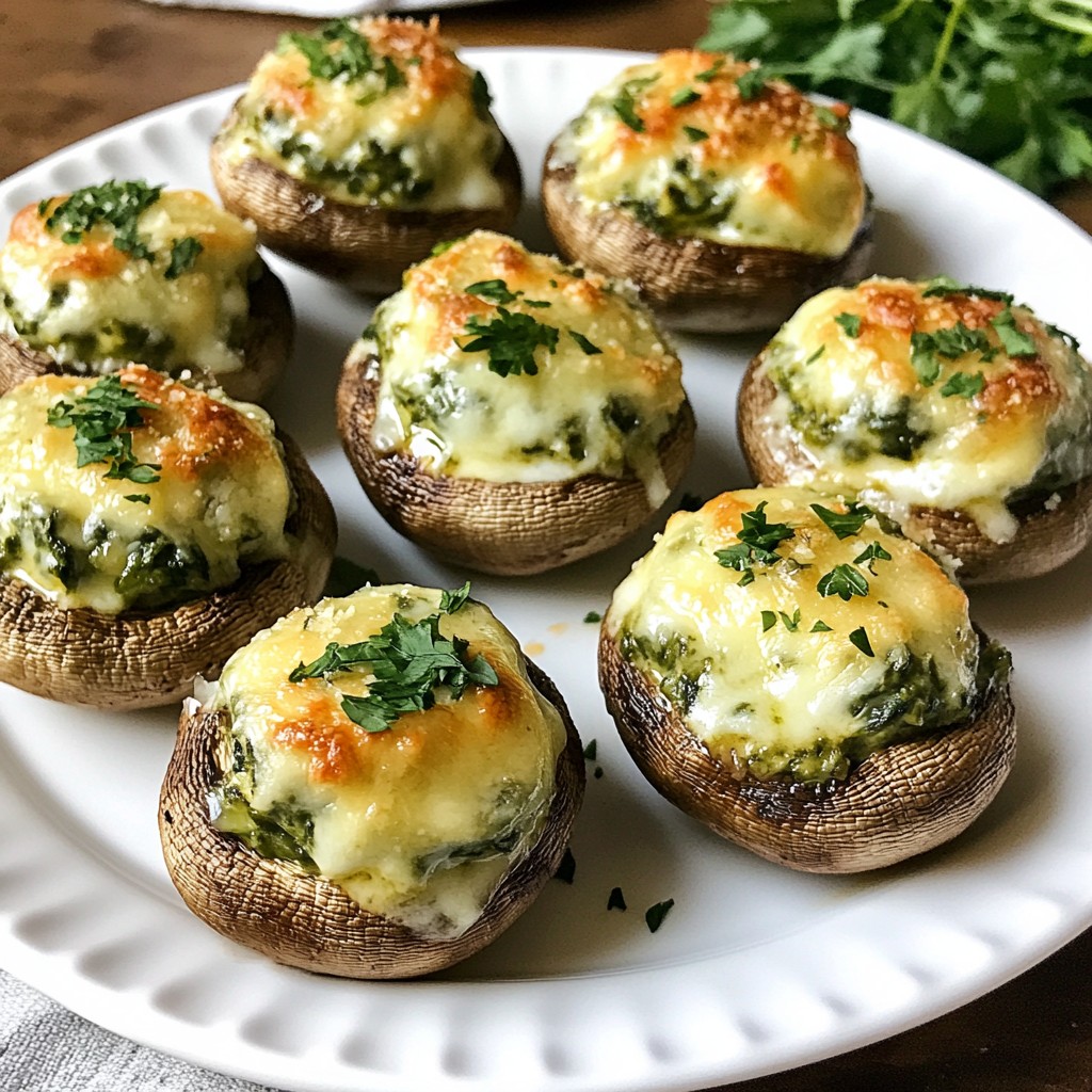 Cheesy Air Fryer Spinach Stuffed Mushrooms Delight