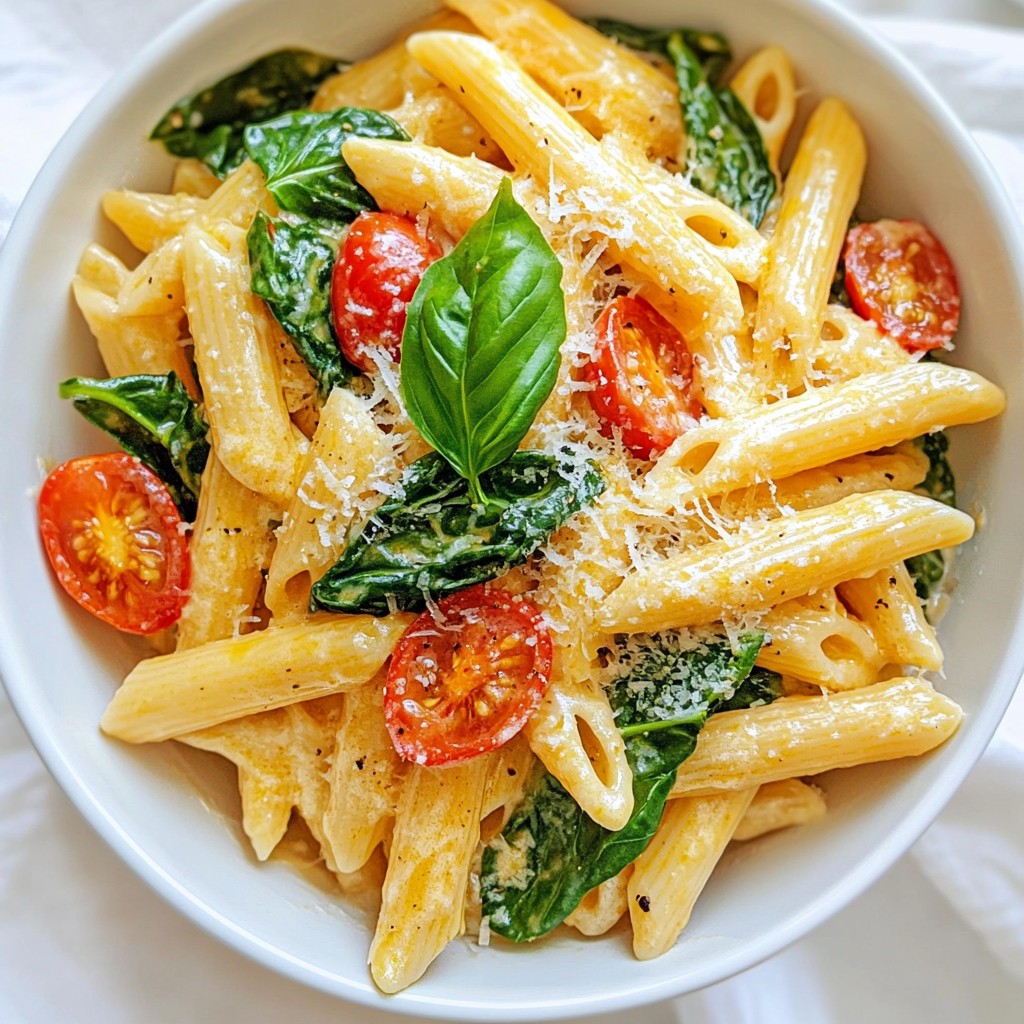 One-Pot Creamy Tuscan Pasta Delightful and Easy Meal