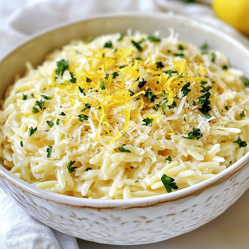Creamy Lemon Parmesan Orzo Comfort Food Delight
