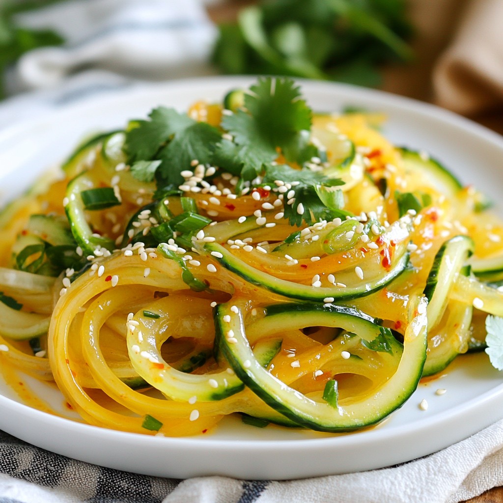 Spicy Sesame Cucumber Noodles Easy and Tasty Recipe