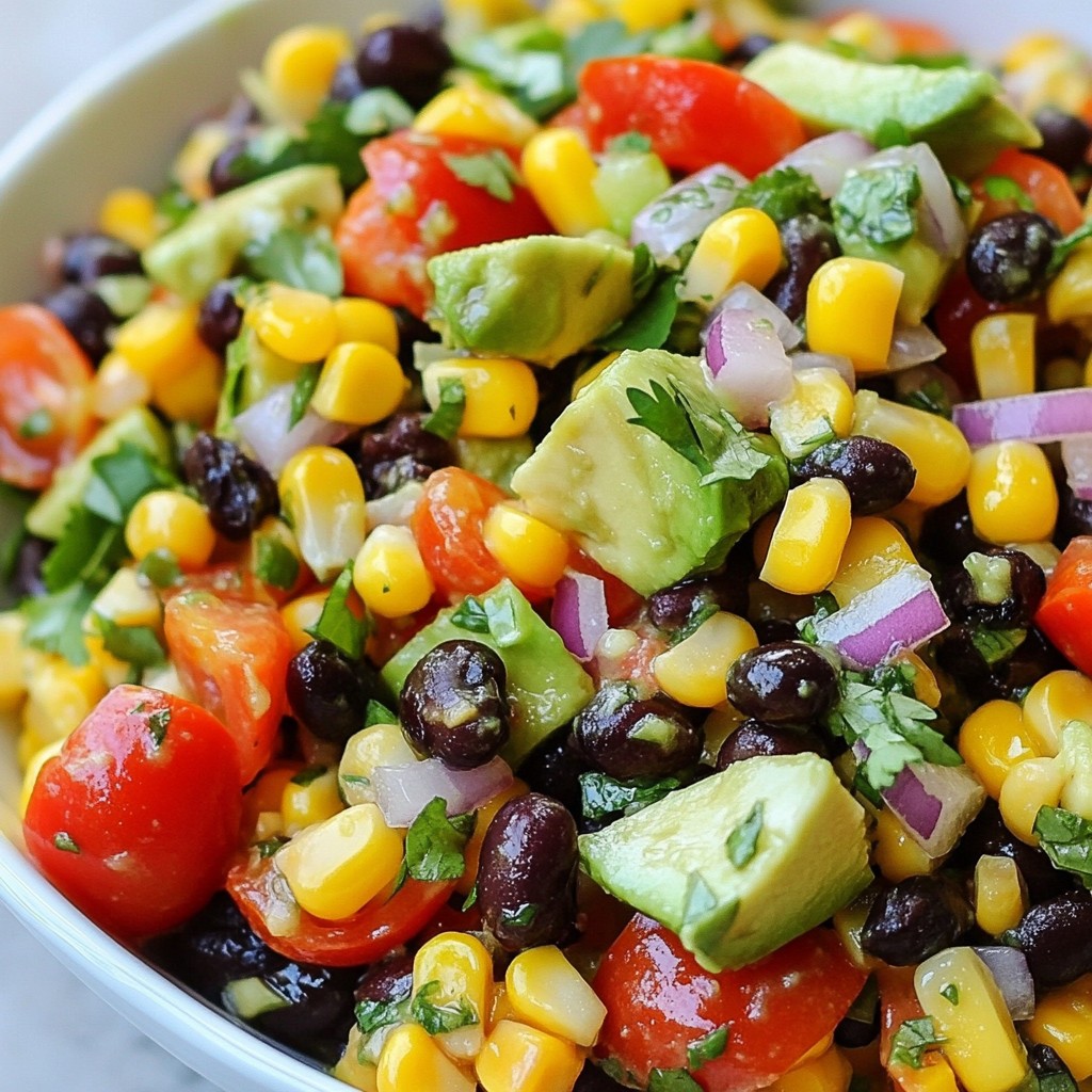Avocado Black Bean Corn Salad Simple and Flavorful Dish