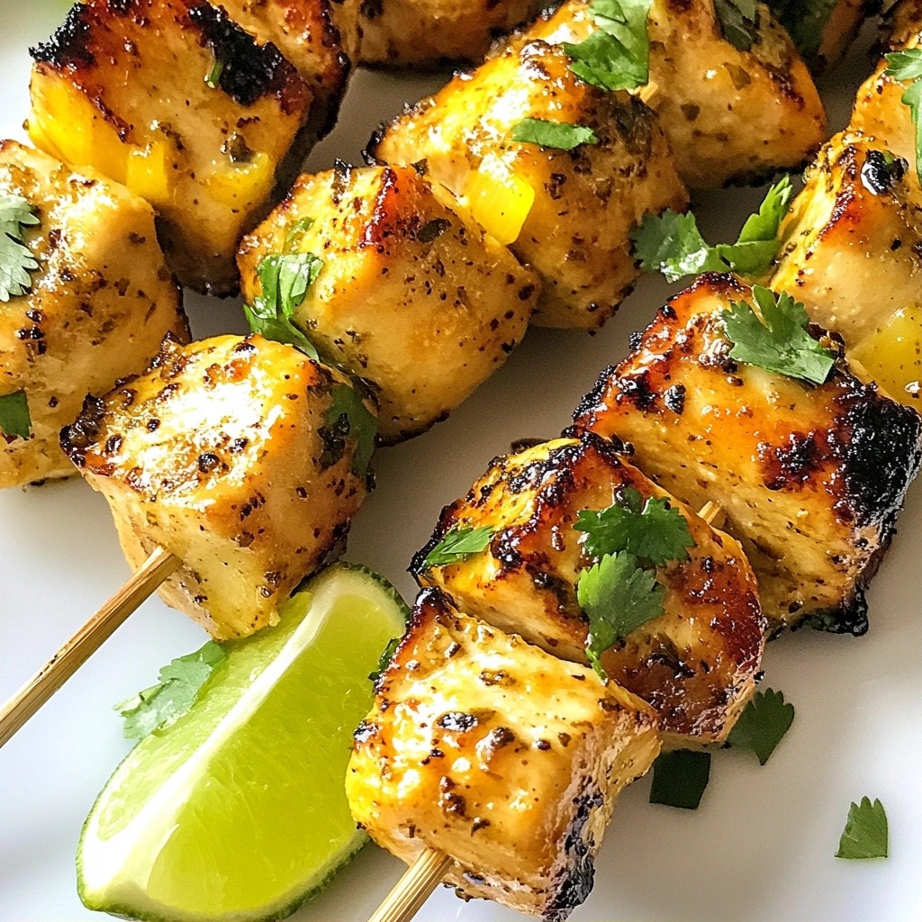Zesty Air Fryer Lime Pepper Chicken Skewers Recipe