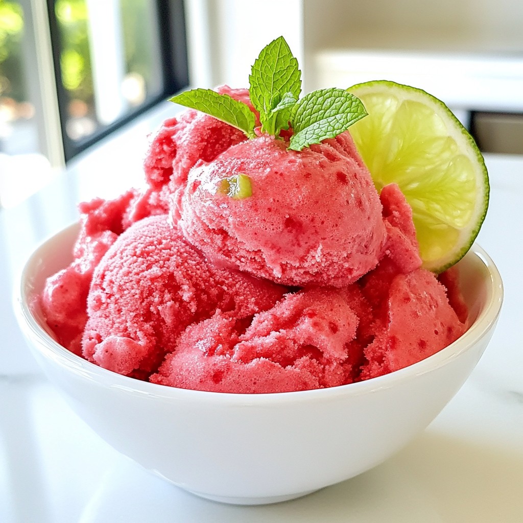 Cherry Limeade Sorbet Refreshing Summer Delight