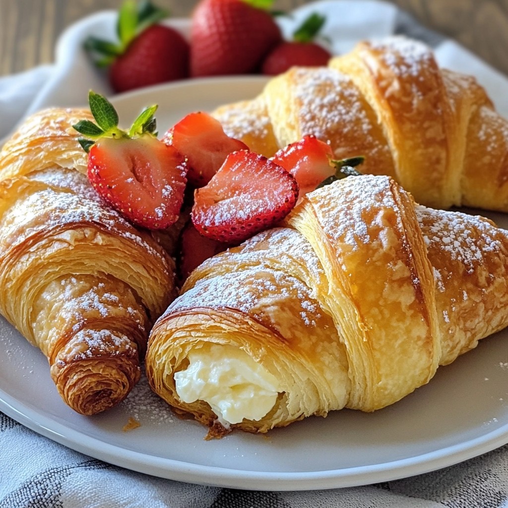 Fluffy Air-Fried Strawberry Cream Cheese Croissants Recipe