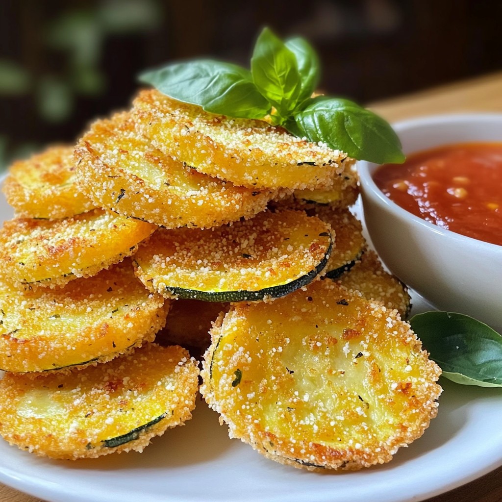 Crispy Air-Fried Zucchini Parmesan Chips Delight