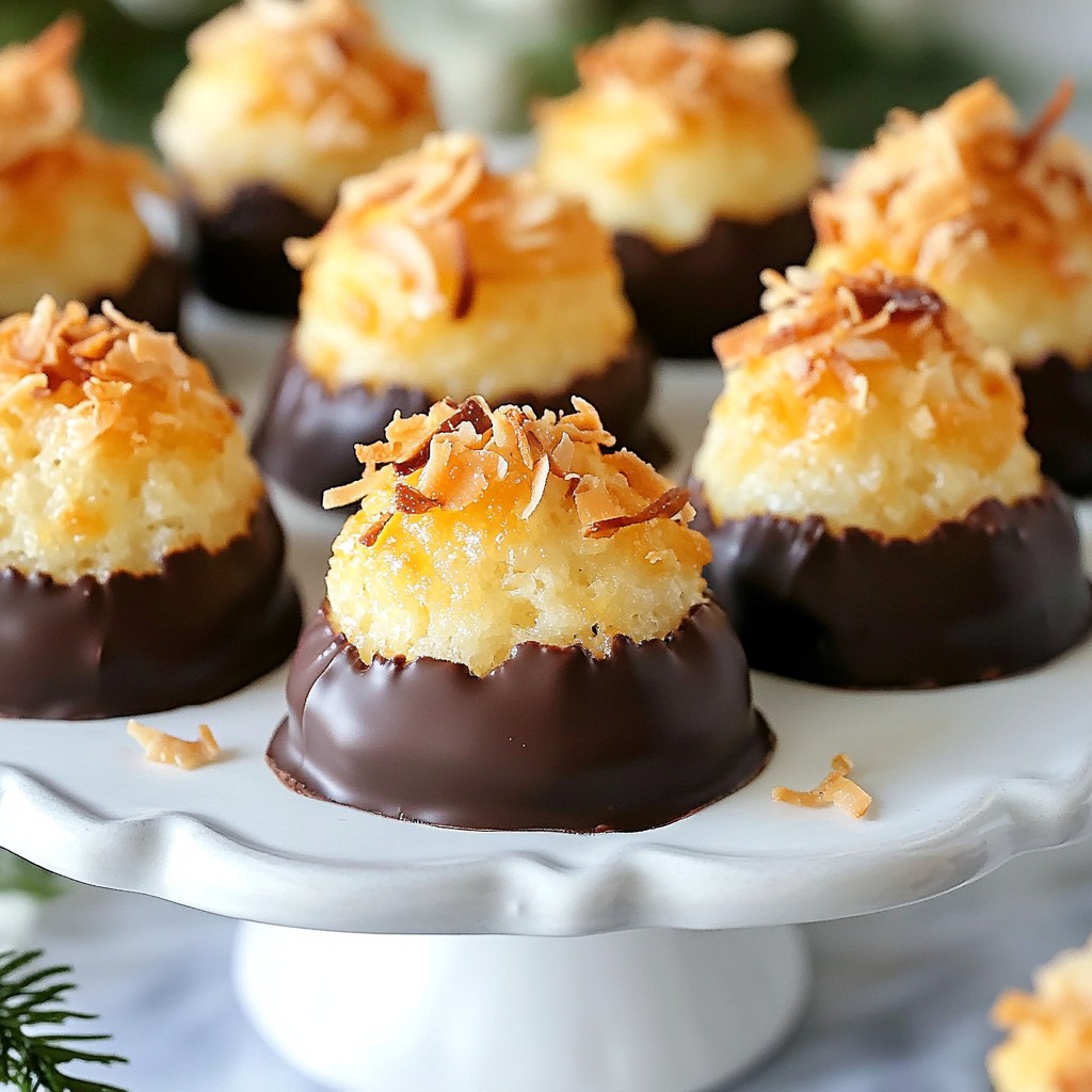 Chocolate Dipped Coconut Macaroons Delightful Treat
