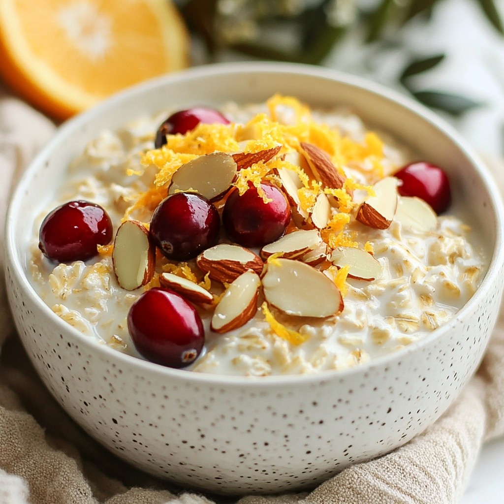 Cranberry Orange Overnight Oats Nutritious Breakfast