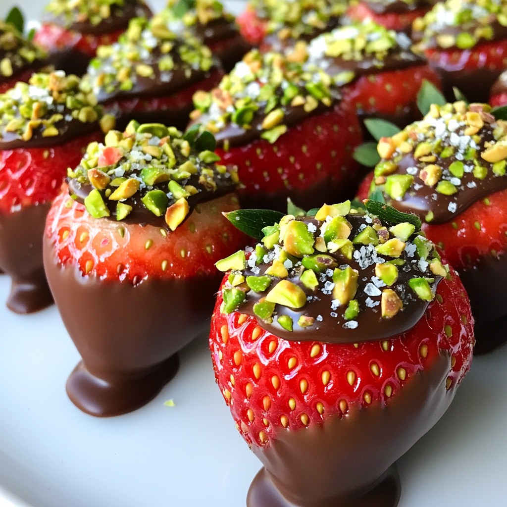 Chocolate Dipped Strawberries with Pistachios Delight