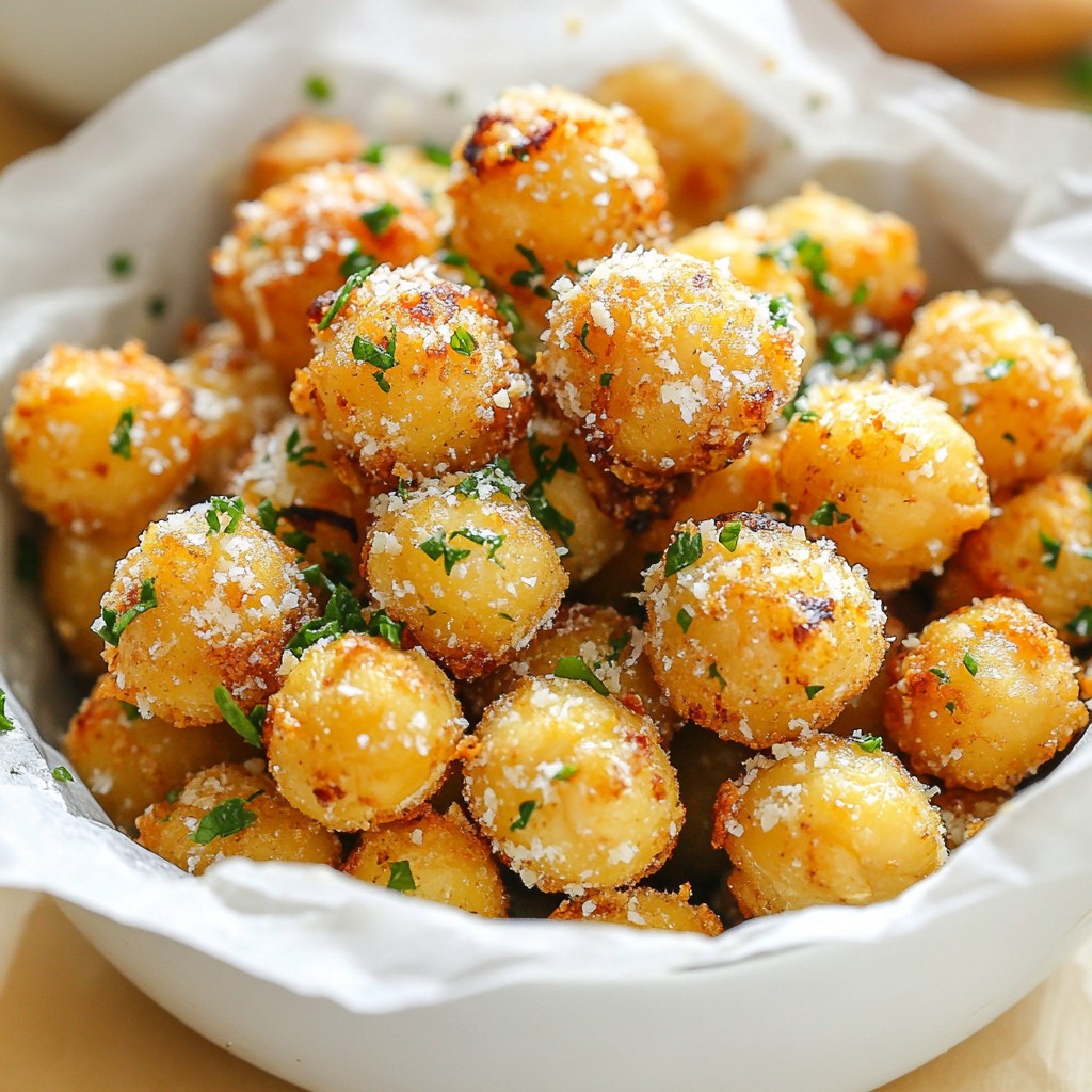 Crispy air-fried Garlic Parmesan Chickpea Bites Recipe