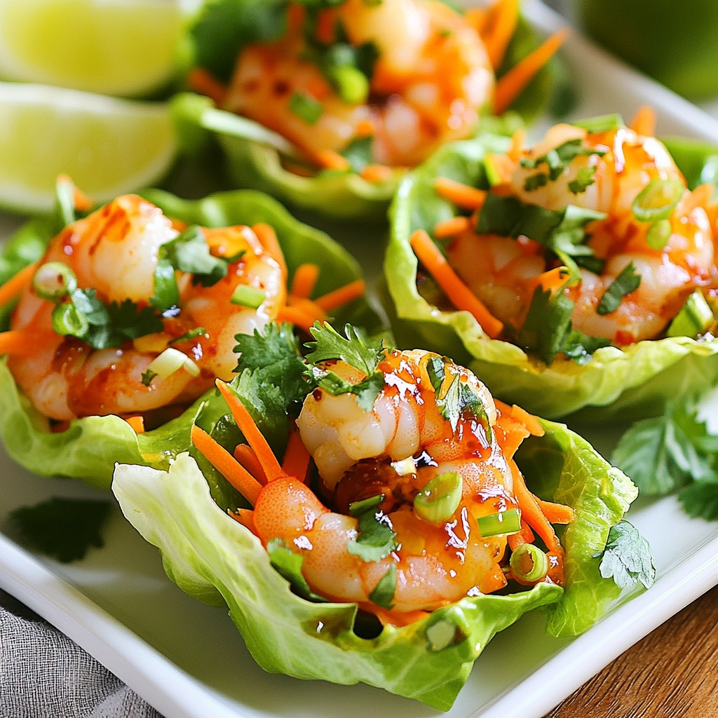 Spicy Sriracha Shrimp Lettuce Cups Fresh and Tasty Delight