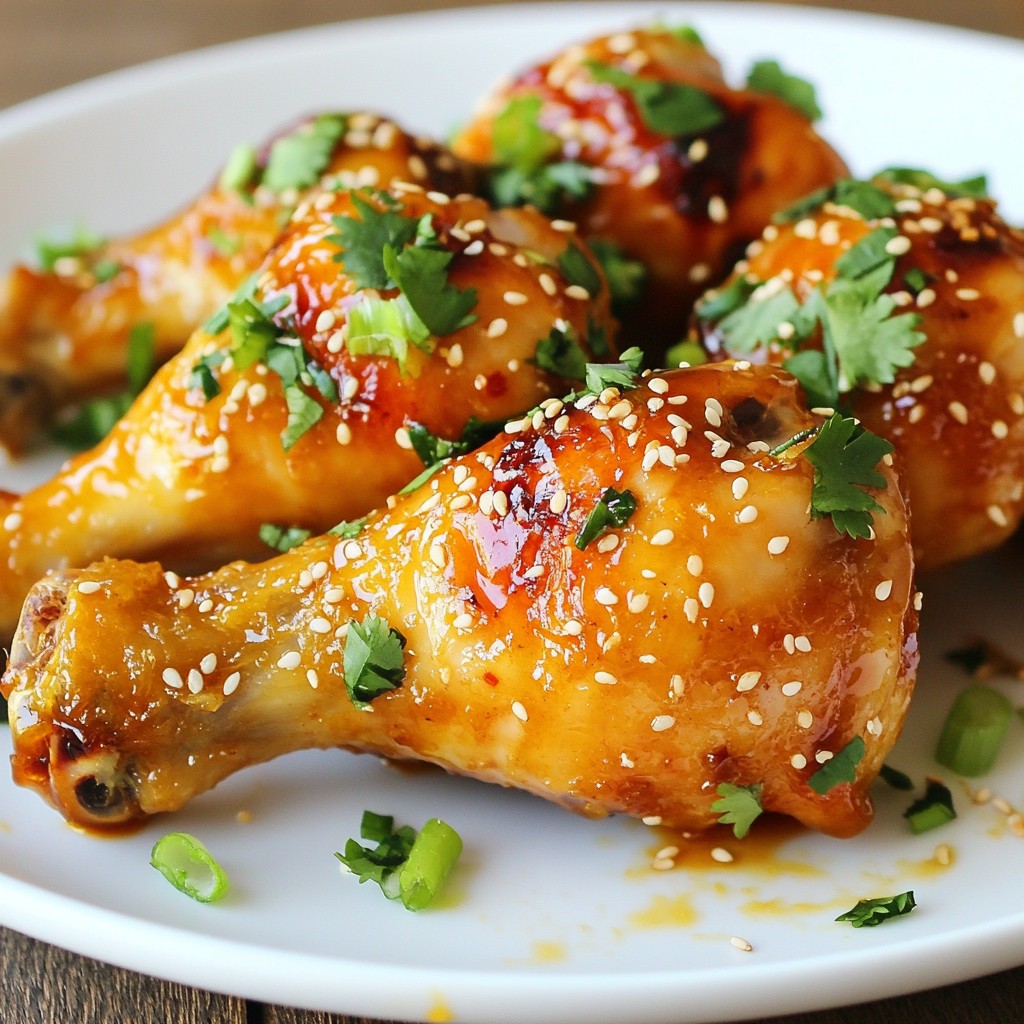 Juicy Air Fryer Honey Soy Glazed Chicken Drumsticks