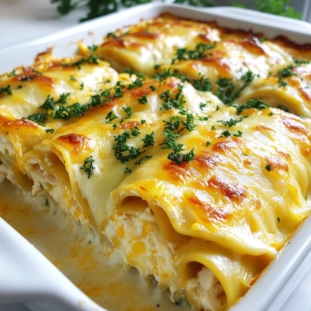 Chicken Alfredo Lasagna Roll Ups Flavorful and Easy Meal