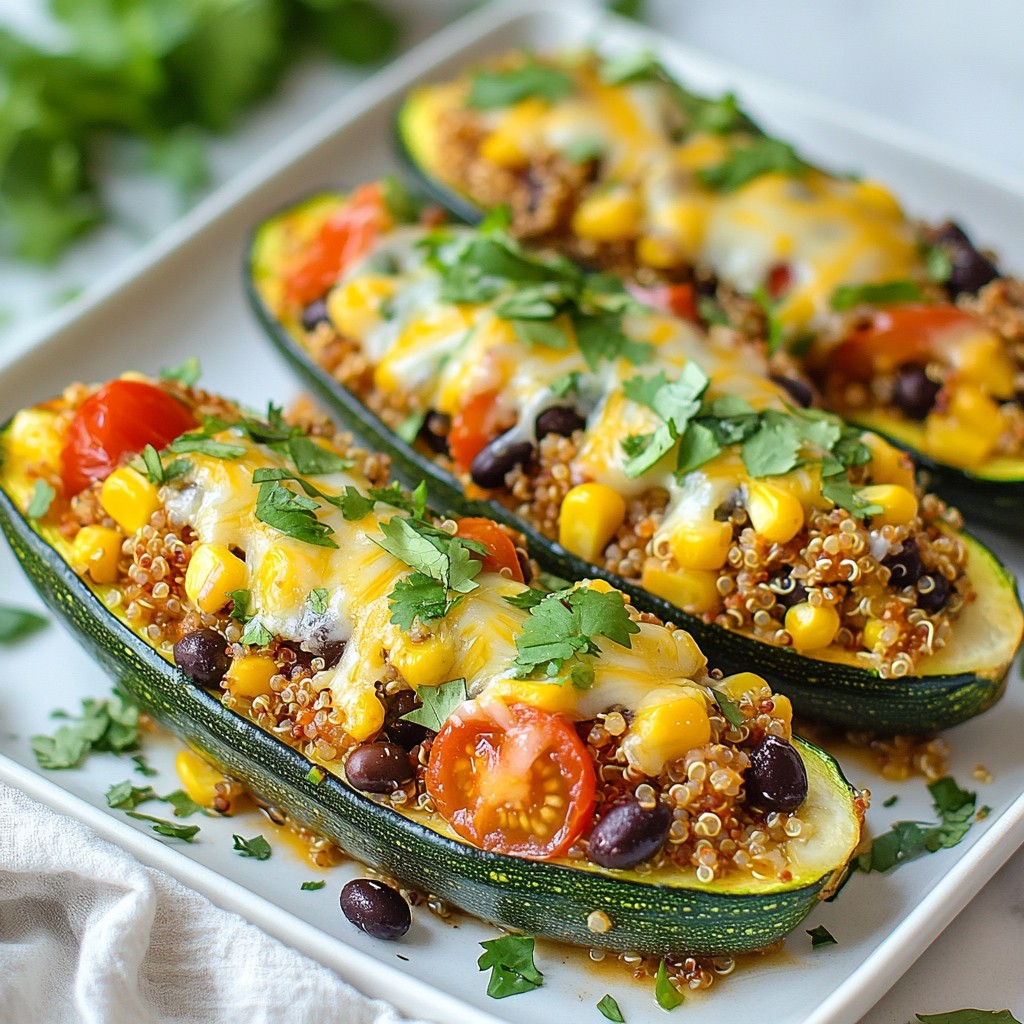 Crispy Air-Fried Stuffed Zucchini Boats Recipe Delight