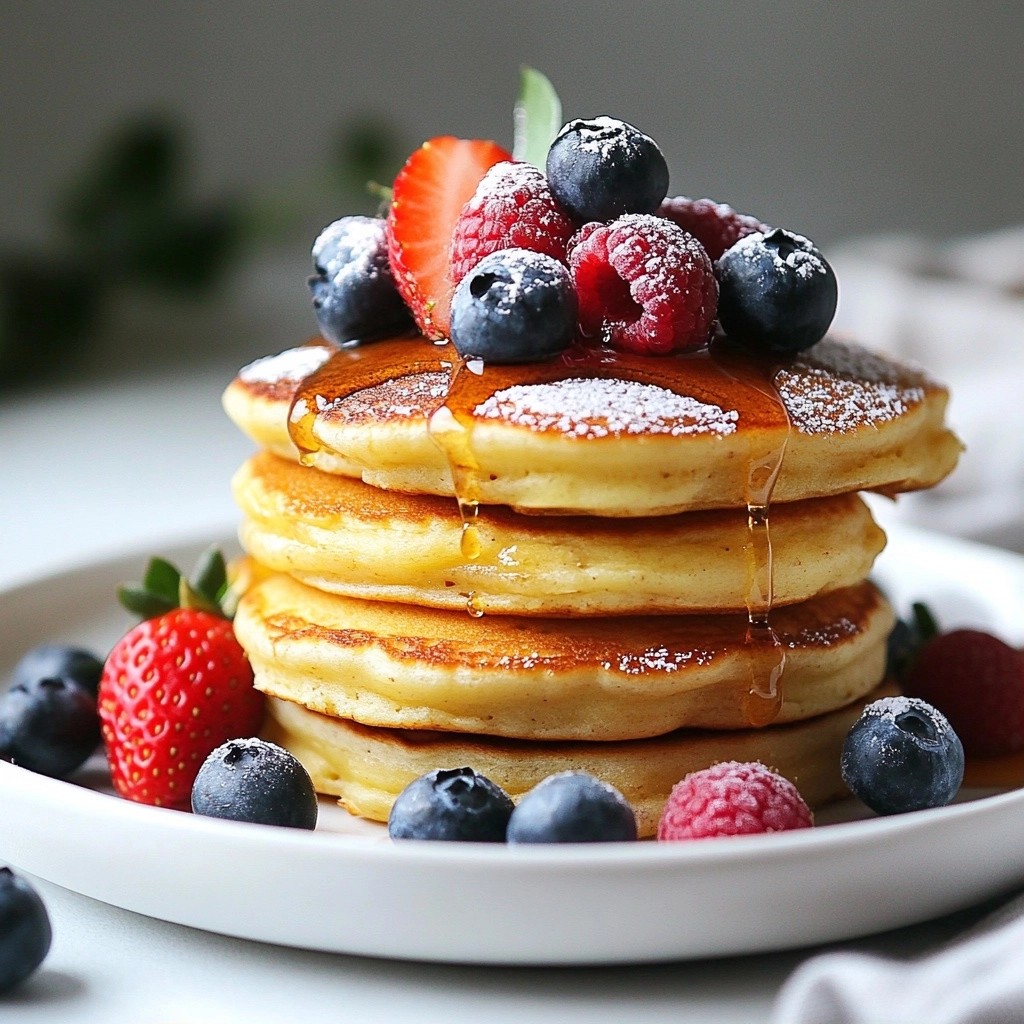 Fluffy Air Fryer Ricotta Pancakes with Berries Delight