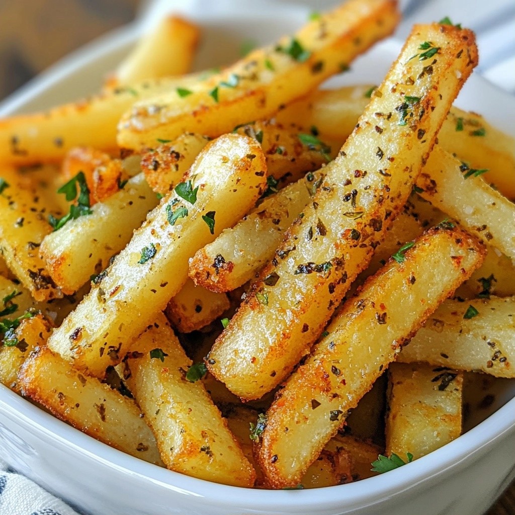 Crispy Air-Fried Garlic Herb Turnip Fries Delight