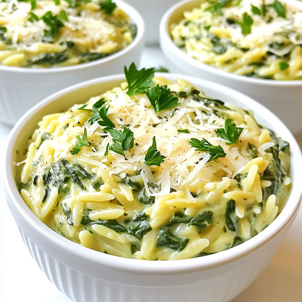 Creamy Spinach Parmesan Orzo Flavorful Quick Meal