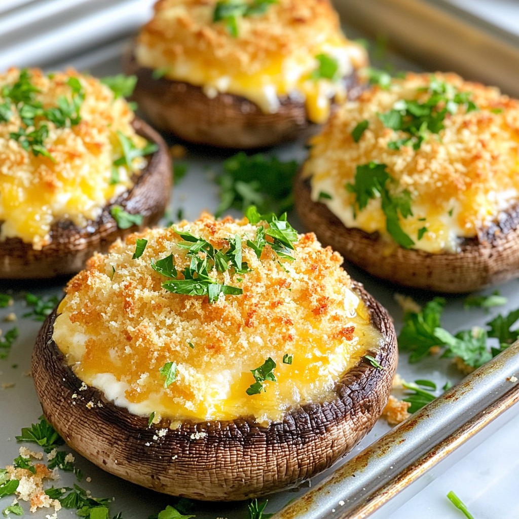 Cheesy Air Fryer Stuffed Mushroom Caps Delight