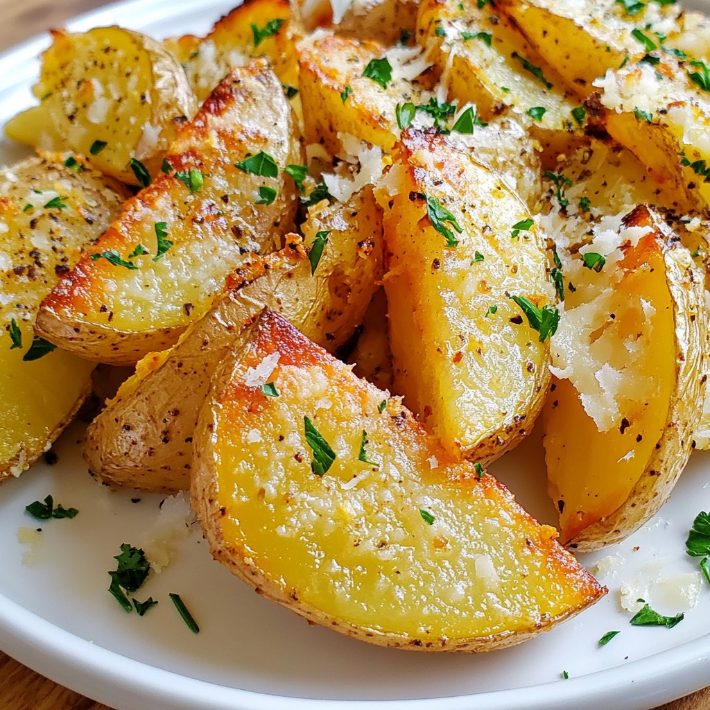 Garlic Parmesan Roasted Potato Wedges Flavor Boost
