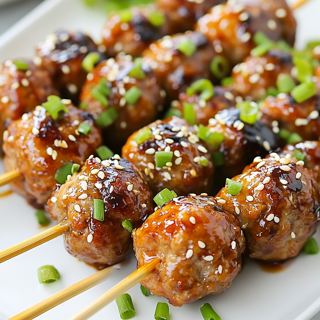 Teriyaki Chicken Meatball Skewers Flavorful and Easy