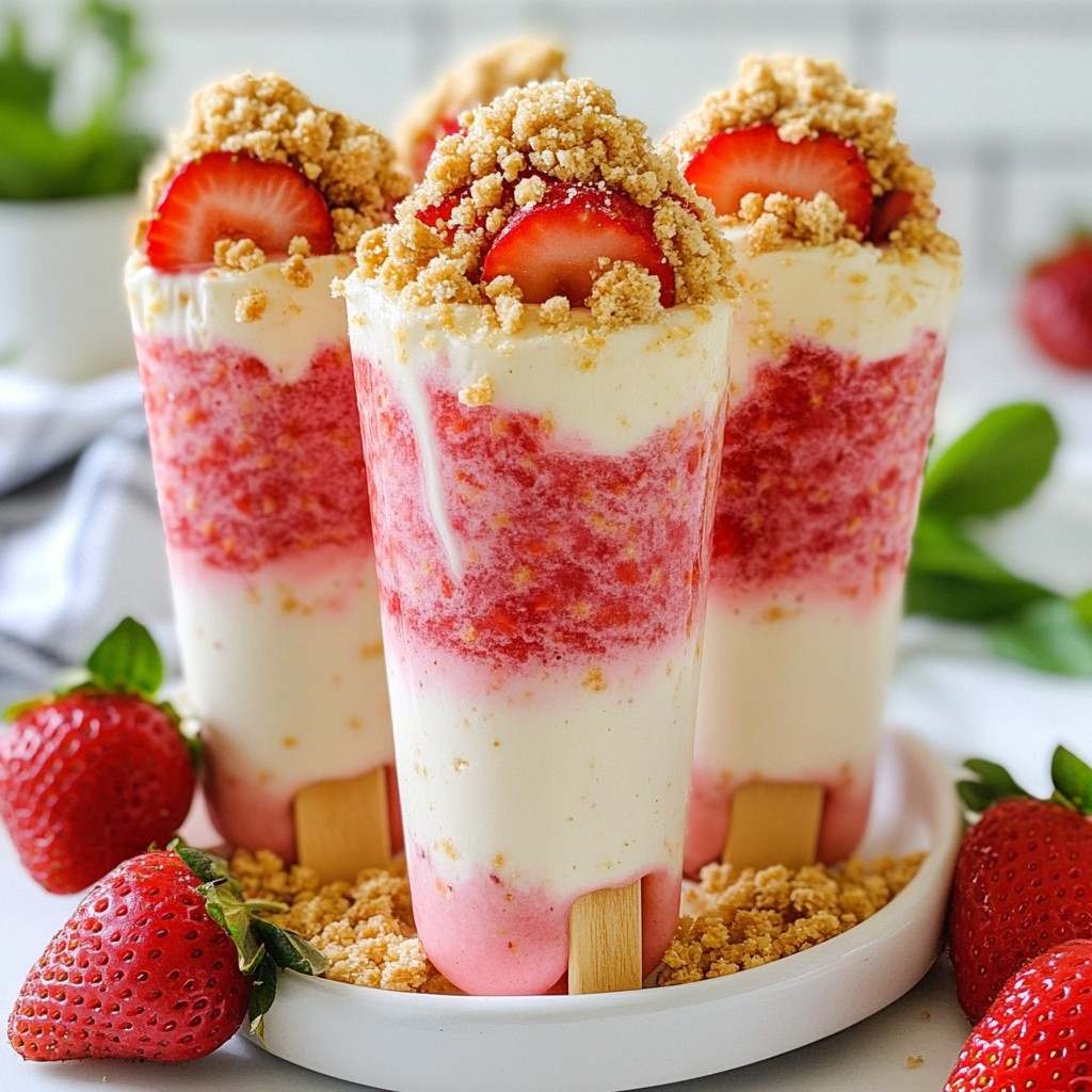 Strawberry Cheesecake Smoothie Pops Simple and Tasty