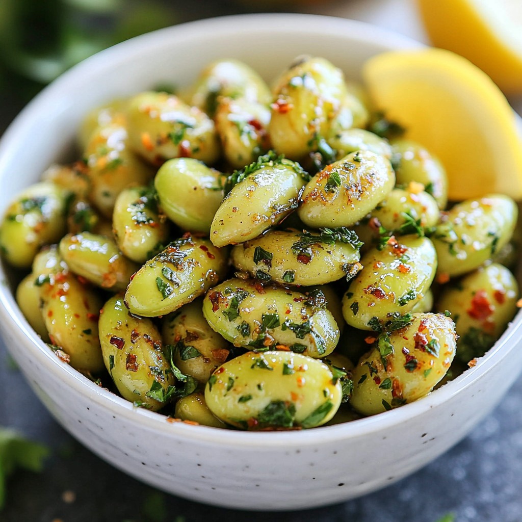Crispy air-fried Garlic Herb Edamame Flavor Boost
