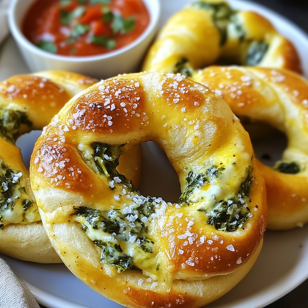 Cheesy Spinach Stuffed Pretzels Tasty and Simple Recipe