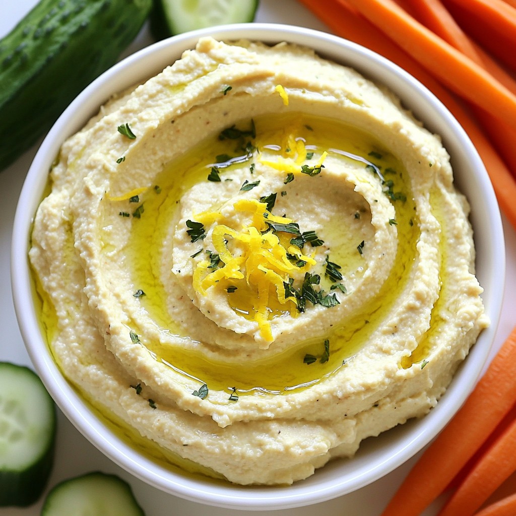 Zesty Lemon Garlic Hummus Creamy and Flavorful Dip