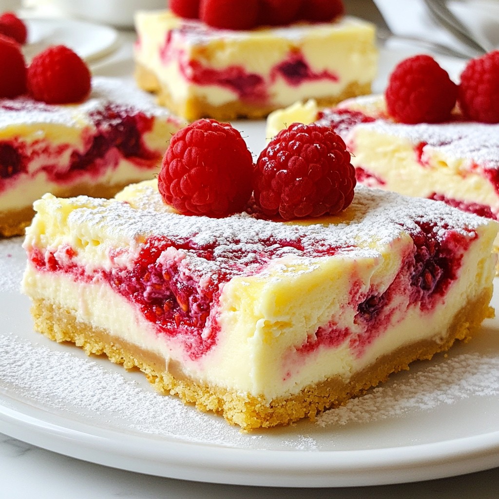 White Chocolate Raspberry Cheesecake Bars Delightful Treat