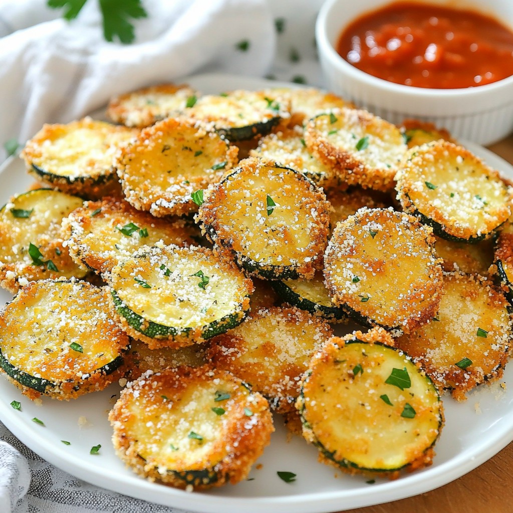 Crispy Air-Fried Zucchini Parmesan Chips Delightful Snack