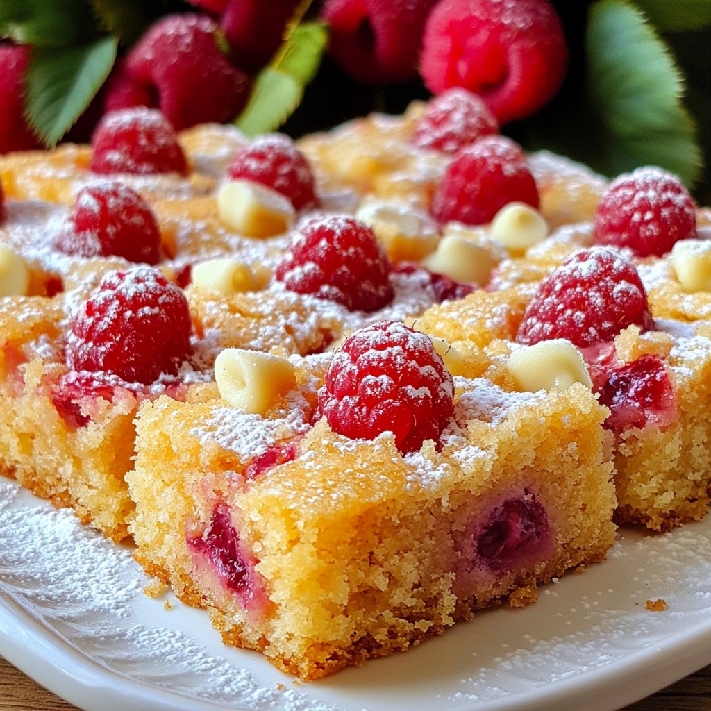 Raspberry White Chocolate Blondies Delightful Treats
