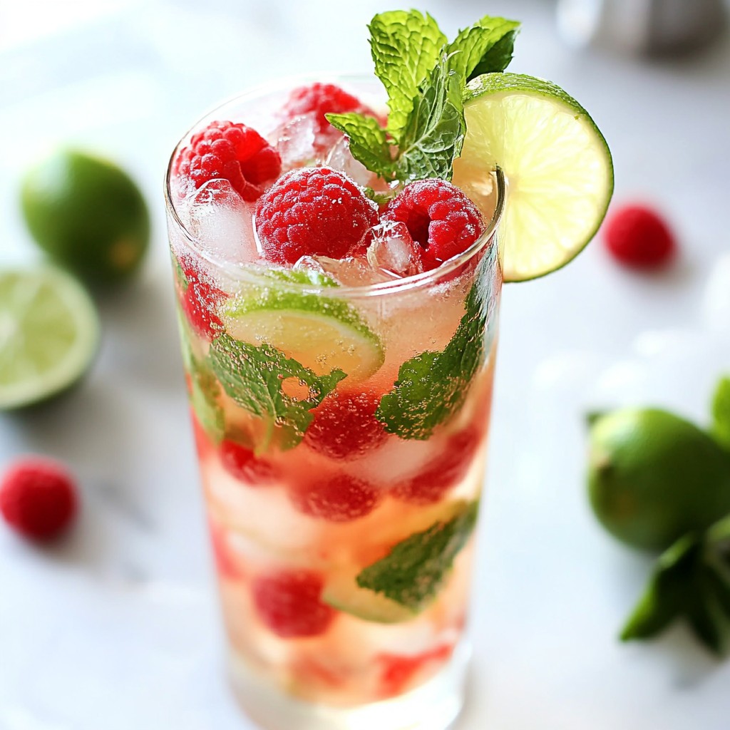 Raspberry Lime Mojito Mocktail Refreshing and Easy Recipe