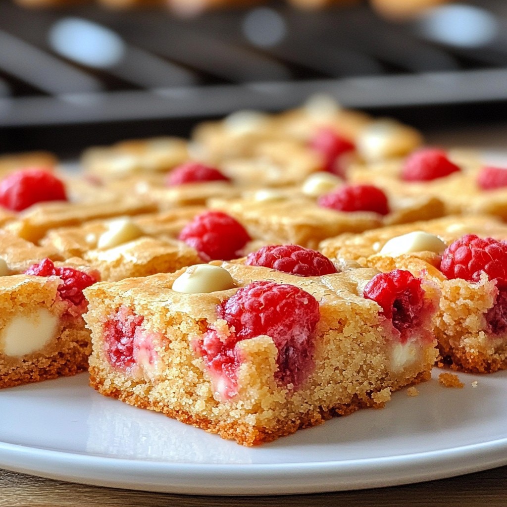 Raspberry White Chocolate Blondies Simple and Sweet Treat