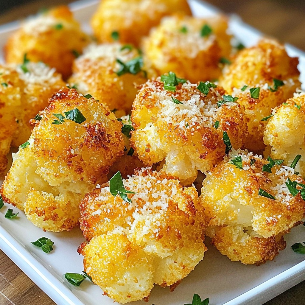 Crispy air-fried Cauliflower Parmesan Bites Delight