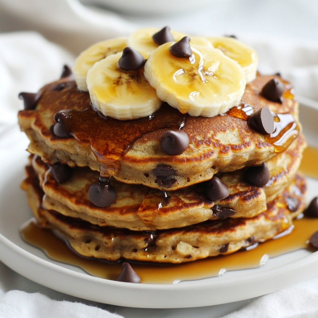 Chocolate Chip Banana Oat Pancakes Simple Recipe