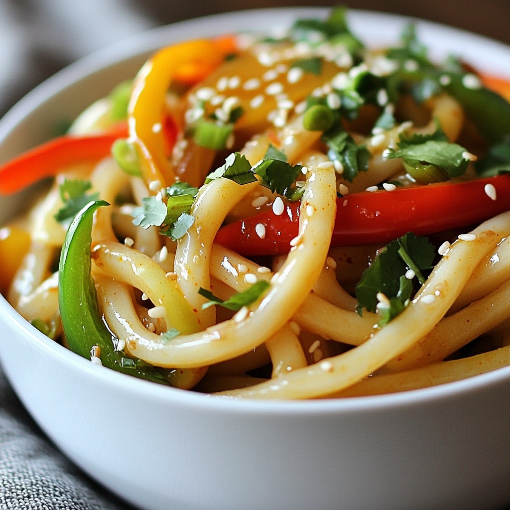 Spicy Garlic Udon Noodles Flavorful and Simple Dish