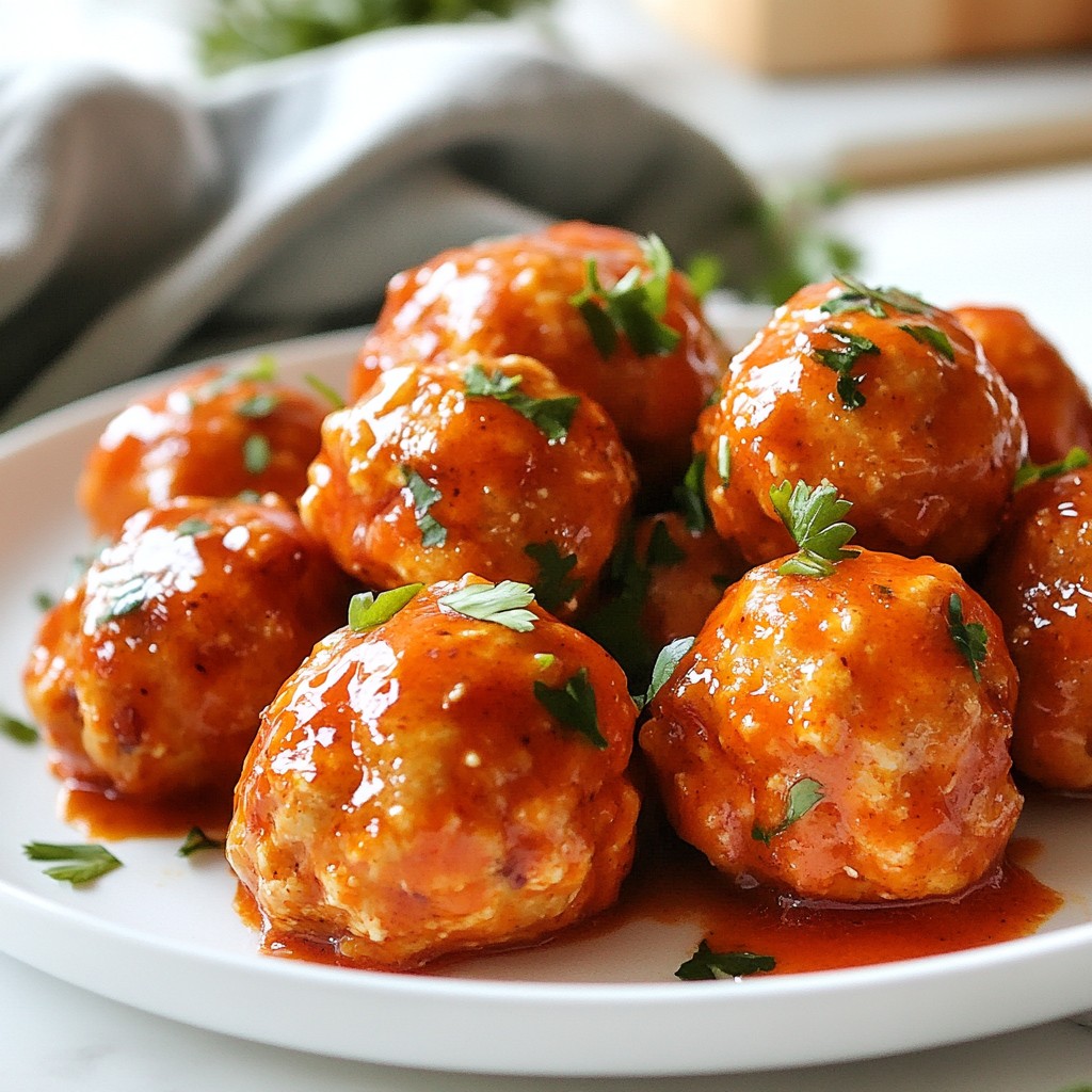 Spicy air-fried Buffalo Chicken Meatballs Recipe