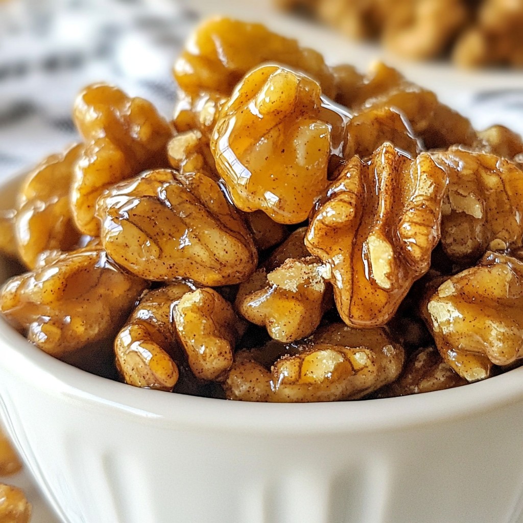 Cinnamon Honey Glazed Walnuts Tasty and Crunchy Snack
