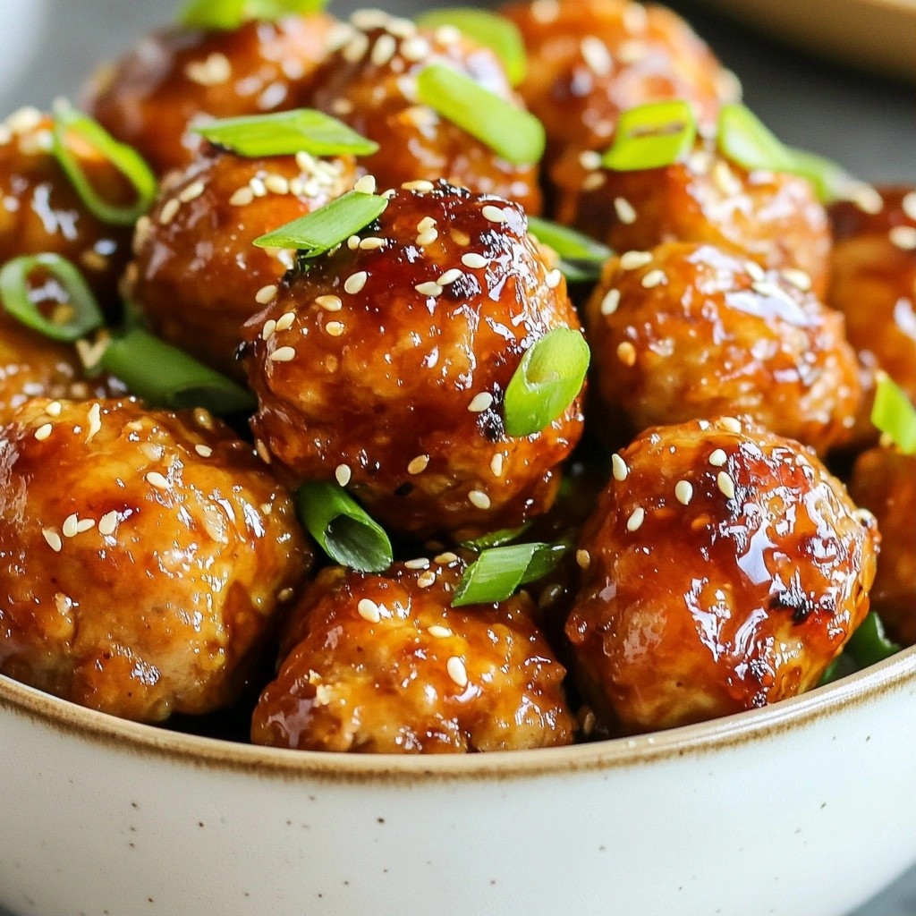 Juicy air fryer Honey Garlic Chicken Meatballs Recipe